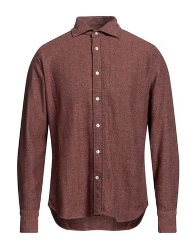 Tintoria Mattei 954 Man Shirt Rust Size 16 Cotton