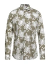 Tintoria Mattei 954 Man Shirt Sage Green Size 17 Cotton In Gray