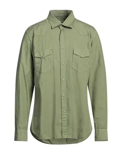 Tintoria Mattei 954 Man Shirt Sage Green Size 17 Cotton