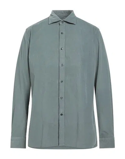 Tintoria Mattei 954 Man Shirt Sage Green Size Xxl Cotton, Elastane