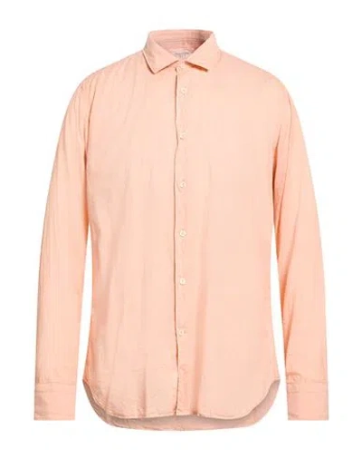 Tintoria Mattei 954 Man Shirt Salmon Pink Size 16 ½ Cotton