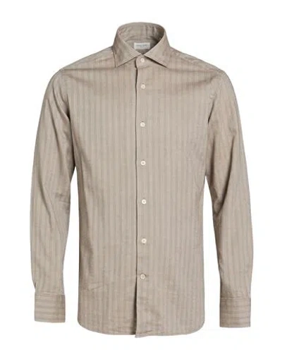 Tintoria Mattei 954 Man Shirt Sand Size 15 ¾ Cotton, Elastane In Neutral