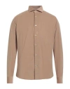 Tintoria Mattei 954 Man Shirt Sand Size 16 Cotton, Elastane In Beige
