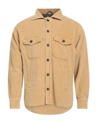 Tintoria Mattei 954 Man Shirt Sand Size L Cotton, Elastane In Neutral