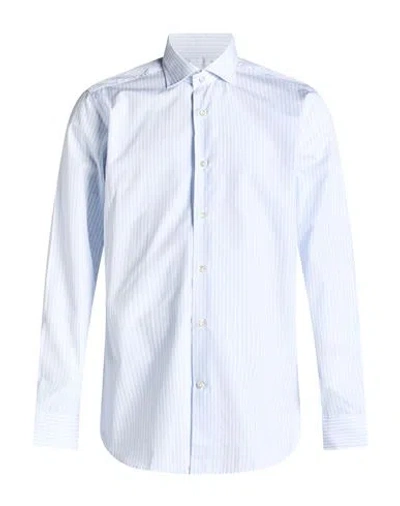 Tintoria Mattei 954 Man Shirt Sky Blue Size 15 ¾ Cotton In Brown