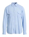 Tintoria Mattei 954 Man Shirt Sky Blue Size 17 Cotton In Blue