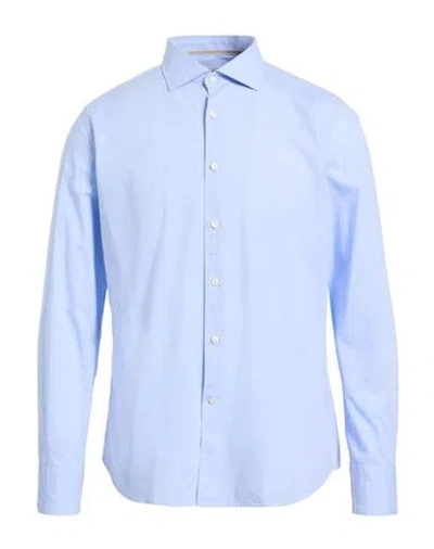 Tintoria Mattei 954 Man Shirt Sky Blue Size 16 Cotton