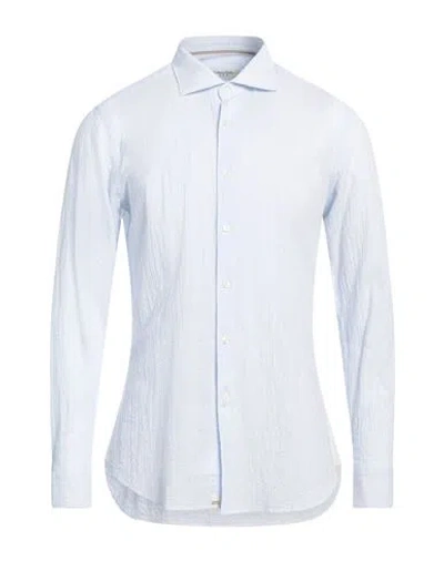 Tintoria Mattei 954 Man Shirt Sky Blue Size 16 Cotton, Elastane