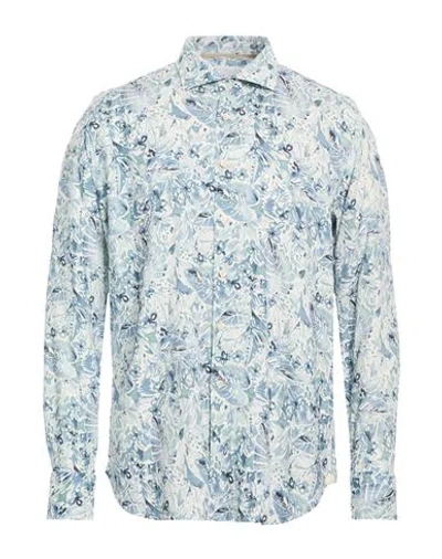 Tintoria Mattei 954 Man Shirt Sky Blue Size 17 ½ Cotton
