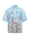 Tintoria Mattei 954 Man Shirt Sky Blue Size L Cotton In Blue