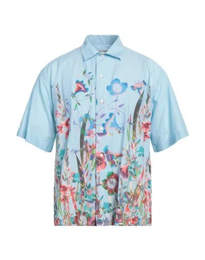 Tintoria Mattei 954 Man Shirt Sky Blue Size L Cotton