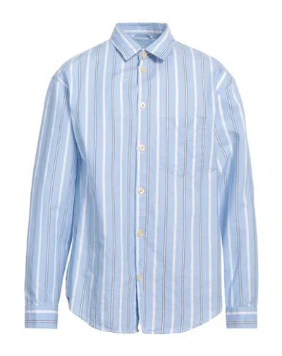 Tintoria Mattei 954 Man Shirt Sky Blue Size M Cotton, Linen