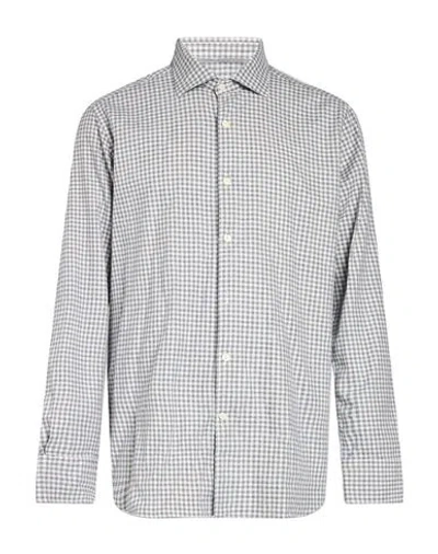 Tintoria Mattei 954 Man Shirt Slate Blue Size 15 Cotton