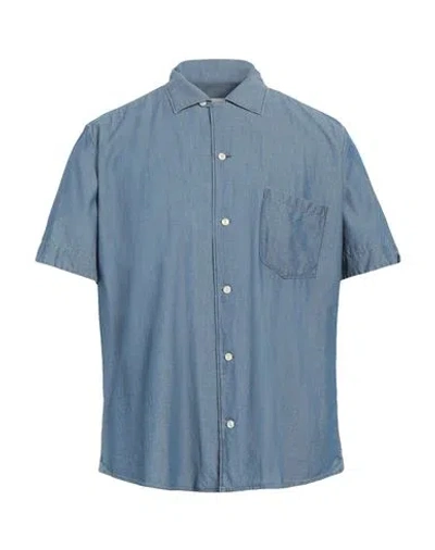 Tintoria Mattei 954 Man Shirt Slate Blue Size L Cotton