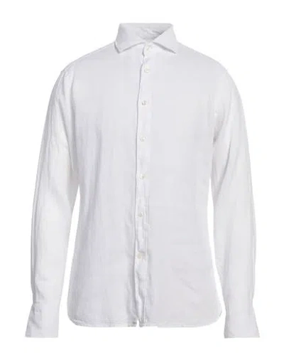 Tintoria Mattei 954 Man Shirt White Size 16 Linen