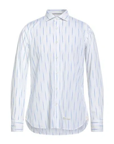 Tintoria Mattei 954 Man Shirt White Size 17 Cotton In Blue