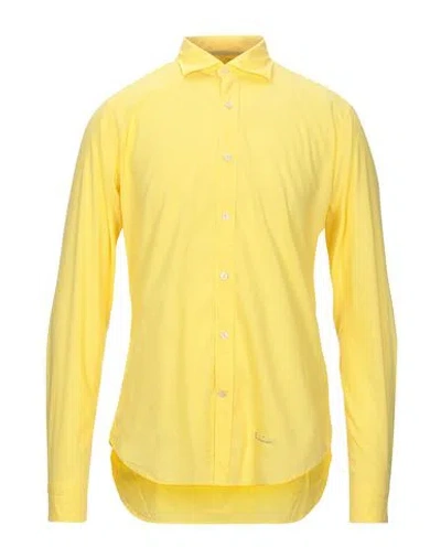 Tintoria Mattei 954 Man Shirt Yellow Size 17 ½ Cotton In Multi