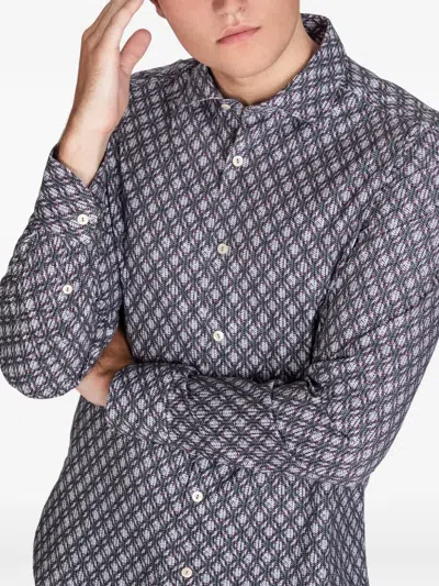 Tintoria Mattei Button-fastening Pattern Shirt In Gray