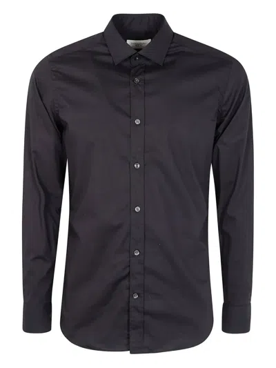 Tintoria Mattei Button-up Long-sleeve Shirt In Black