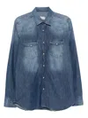 Tintoria Mattei Buttoned Pocket Shirt In Blue