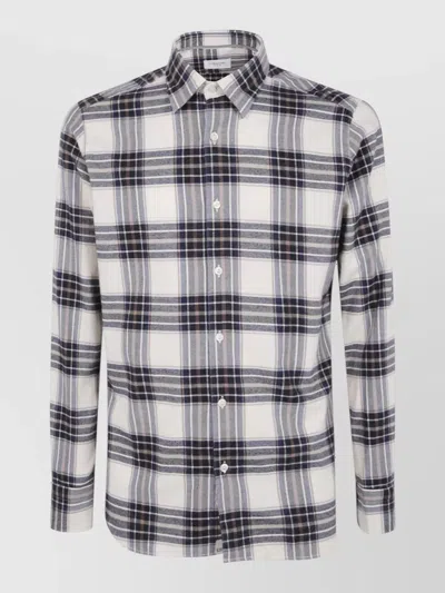 Tintoria Mattei Cashmere Blend Checked Shirt In Black