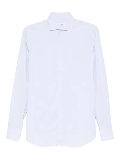 Tintoria Mattei Checked Buttoned Shirt In Blue