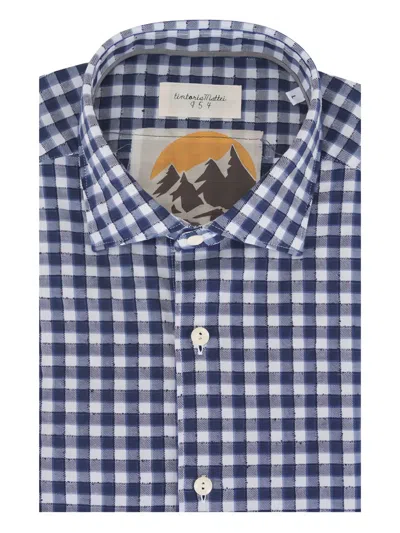 Tintoria Mattei Checked Shirt In Blue