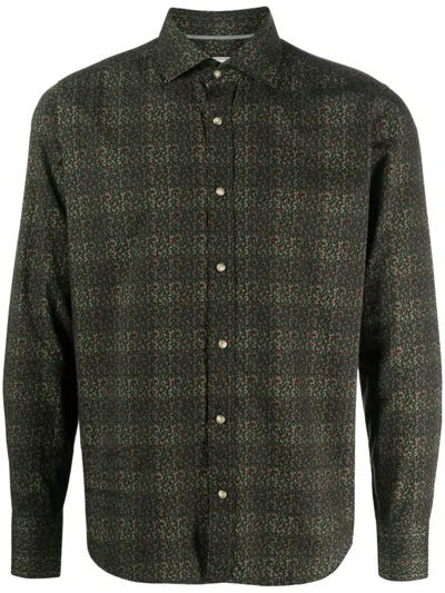 Tintoria Mattei Geometric-print Cotton Shirt In Green