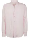 Tintoria Mattei Guru High Neck Linen Shirt In Pink