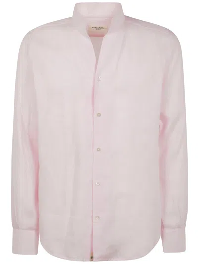 Tintoria Mattei Guru High Neck Linen Shirt In Pink