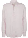 Tintoria Mattei Guru High Neck Linen Shirt In Multicolor