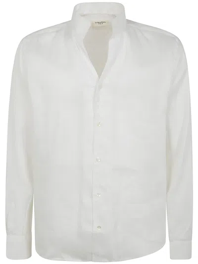 Tintoria Mattei Guru High Neck Linen Shirt In White