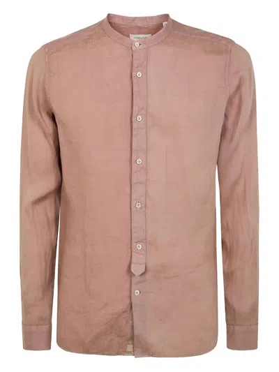 Tintoria Mattei Guru Neck Linen Shirt In Brown