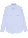 Tintoria Mattei Herringbone-pattern Shirt In Blue