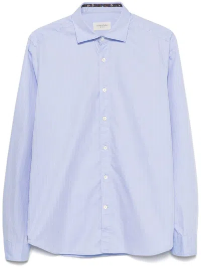 Tintoria Mattei Herringbone Shirt In Blue