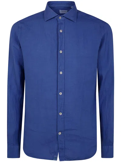 Tintoria Mattei Linen Classic Shirt In Blue
