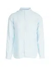 Tintoria Mattei Linen Korean Neck Shirt Clothing In Blue