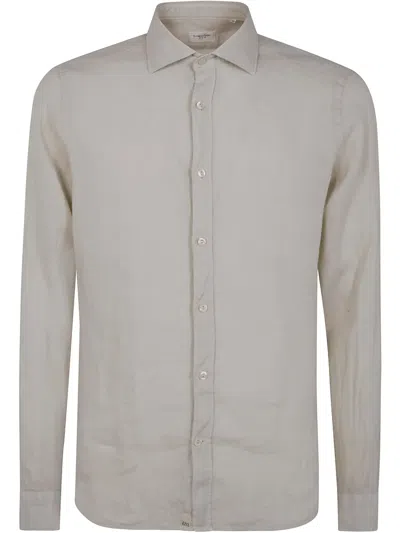 Tintoria Mattei Linen Classic Shirt In Brown