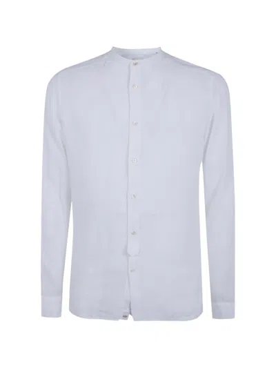 Tintoria Mattei Linen Shirt With A Mandarin Collar In White