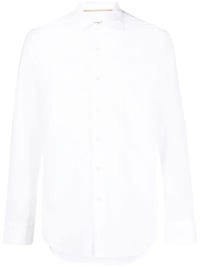 Tintoria Mattei Long-sleeved Cotton Shirt In White