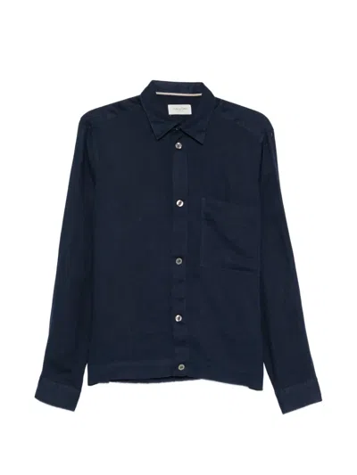 Tintoria Mattei Long-sleeve Pocket Shirt In Blue