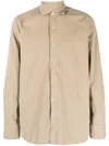 Tintoria Mattei Microsuede Button-up Shirt In Neutrals