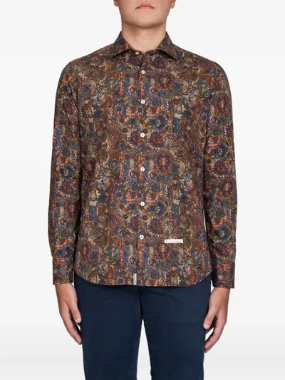 Tintoria Mattei Paisley Button Shirt In Brown