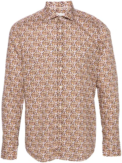 Tintoria Mattei Shell-print Poplin Shirt In Neutrals