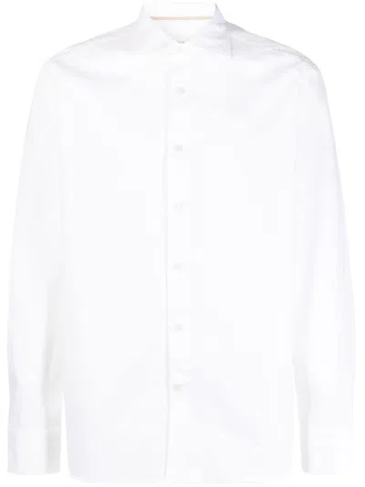 Tintoria Mattei Spread-collar Long-sleeve Shirt In White