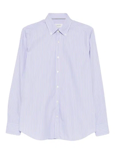 Tintoria Mattei Striped Long-sleeve Shirt In Blue