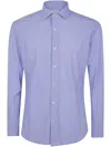 Tintoria Mattei Houndstooth Pattern Shirt In Blue