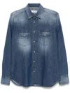 Tintoria Mattei Washed-denim Shirt In 蓝色