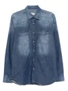 Tintoria Mattei Buttoned Pocket Shirt In Blue