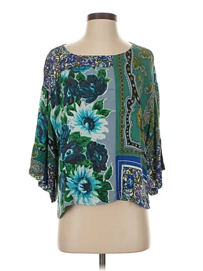 Pre-owned Tiny 3/4 Sleeve Blouse In Blue